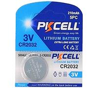 PKCELL FBA Lot de 100 piles bouton au lithium CR2032 3 V 210 mAh (20 paquets de 5 piles)