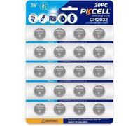 PKCELL Lot 20 Piles Lithium CR2032 BR2032 DL2032 , piles lithium 3V CR 2032 , pile plate bouton, date de péremption éloignée