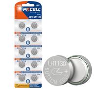 PKCELL Lot de 10 Piles Bouton alcalines LR1130 AG10 - Idéales pour Les Livres de Musique et de Son, Les Montres, Les Jouets - Largement utilisées