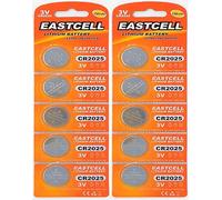 PKCELL Lot de 10 piles bouton lithium CR2025 3 V 150 mAh (2 plaquettes alvéolées à 5 piles chacune) - Produit de marque