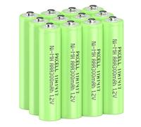PKCELL Lot de 12 piles AAA rechargeables 300 mAh NI-MH 1,2 V - Batterie préchargée pour lampe solaire de jardin