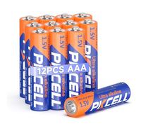 PKCELL Lot de 12 Piles alcalines AAA 1,5 V LR03 - Design Anti-Fuite - Durée de Conservation de 10 Ans - Piles jetables pour claviers, Montres, Jouets, télécommandes, Autres appareils du Quotidien