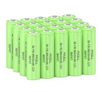 PKCELL Lot de 20 piles AA rechargeables NIMH 1,2 V 600 mAh pour lampes solaires, jouets
