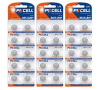PKCELL - Lot de 30 Piles bouton alcalines - AG13 LR44 A76 GP76A 357 SR44W