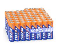 PKCELL Lot de 60 Piles alcalines AA 1,5 V LR6 - Durée de Vie de 10 Ans - pour appareils de Tous Les Jours tels Que Les claviers, Les Montres et Les télécommandes