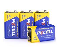 PKCELL Pile 9V 6F22 Carré Haute Performance - 4 Pièces