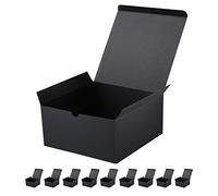 PKGMAGIC 10 Boîtes Cadeaux Noir avec Couvercles, 20 x 20 x 10 CM, Boîtes Cadeaux Vide en Vrac pour Mariage, Anniversaire, Cadeaux Légers