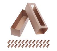 PKGMAGIC 25 Boite Macaron avec Fenêtre,Boite Emballage pour Macarons,Boite 6 Macaron,18.5x4.8x4.8 CM (Kraft)