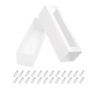 PKGMAGIC 25 Boite Macaron avec Fenêtre,Boite Emballage pour Macarons,Boite 6 Macaron,18.5x4.8x4.8 CM (Blanc)