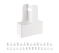PKGMAGIC 30 Porte-boissons en Carton Blanc avec Poignées pour Tasses de 12 à 20 oz, Porte-gobelet à café à Emporter pour Boissons Chaudes et Froides, Plats à Emporter