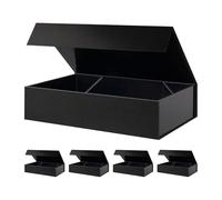 PKGMAGIC 5 Boîtes Cadeau Extra Large 43,18 x 27,94 x 10,16 CM,Boîtes Cadeaux Vide, Boîte Cadeau Extra Large avec Couvercle, Boîte Cadeau pour Vêtements et Grands Cadeaux (Noir)