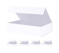 PKGMAGIC 5 Boîtes Cadeau Extra Large 43,18 x 27,94 x 10,16 CM,Boîtes Cadeaux Vide, Boîte Cadeau Extra Large avec Couvercle, Boîte Cadeau pour Vêtements et Grands Cadeaux (Blanc)