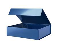 PKGMAGIC Boîte Cadeau Bleu, Grande Boîte Cadeau Pliable avec Couvercle, Magnétique, Rectangulaire, Pour Cadeau et Stockage, 34,3 x 25,4 x 8,9 CM