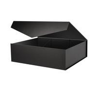 PKGMAGIC Grand Boîte Cadeau XXL 43,2 x 36,8 x 14 CM, Grand Boite Cadeau Noir, Boite Cadeau Vide pour Vacances, Mariage, Anniversaire