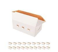 PKGMAGIC Lot de 20 Récipients rectangulaires pour plats à emporter, 17,78x10x7,62 CM, Boîtes à lunch en carton blanc, Boîtes traiteur, Take Out Food Containers