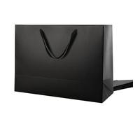 PKGMAGIC Sacs Cadeaux Grand Format 40,64x15,24x30,48 CM,Lot de 4,Grand Sac Cadeau Noir pour Mariage, Anniversaire,Remise de Diplôme, Saint Valentin, Fête des Mères, Festivals(Texture Grainée)