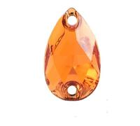 PKINN Mélange de Couleurs de Strass à Coudre en Forme de Larme en résine, Paillettes, pour décoration de vêtements, Robe, Orange, 17 x 28 mm, 30 pièces