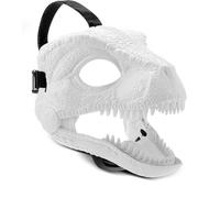 PKKP Masque dinosaure en plastique dur blanc avec kit de couleur, masque dinosaure avec mâchoire mobile, T-Rex, Jurassic pour enfants
