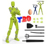 PKKP T13 - Figurine action T13 - 20 cm - Imprimée en 3D - Multi-jointure - Lucky 13 - Décoration de bureau (vert)