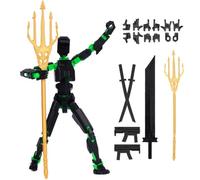 PKKP T13 Figurine d'action déjà montée, impression 3D de figurines mobiles, figurine d'action Titan 13 avec 6 armes, 6 paires de mains, figurine d'action robot Lucky 13, décoration de bureau (noir1)