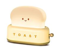 PKKP Veilleuse Toast, Lampe Veilleuse Mignonne, USB Rechargeable Peut être Chronométré Veilleuse Enfant Lampe pour Fille Bebe Deco Chambre Cadeau (jaune)
