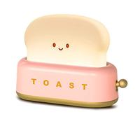 PKKP Veilleuse Toast, Lampe Veilleuse Mignonne, USB Rechargeable Peut être Chronométré Veilleuse Enfant Lampe pour Fille Bebe Deco Chambre Cadeau (rose)