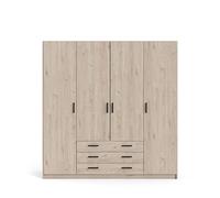 PKline Spell Armoire en hickory 4 portes 3 tiroirs 183 cm