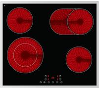 PKM EB-C4-2KBTCG Autarkes Glaskeramikkochfeld, 59 cm breit, TouchControl, Kindersicherung, Restwärmeanzeige, Edelstahlrahmen, schwarz