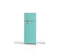 PKM GK210-2 LB Réfrigérateur-congélateur rétro - Capacité nette de 206 l - 143 cm - Bleu clair - Congélateur 4 étoiles - 40 dB - Autonome - Pieds réglables en hauteur