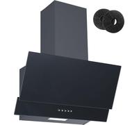 PKM Hotte aspirante à tête libre KH9039H verre moderne noir 60cm