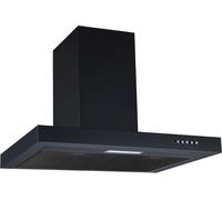 PKM Hotte de cheminée 6004BH - 60cm, noir, inox, LED, Hotte d'aspiration