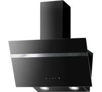 PKM Hotte de cuisine S20-90ABTH - 90cm, noir, verre, Touch-Control, hotte inclinée