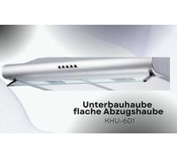 PKM Hotte sous plan KHU-601 60cm écran de buée en verre Hotte aspirante à recyclage d'air LED