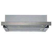 PKM UBH6002-2H Hotte encastrable | Design argenté | 60 cm de large | Évacuation d'air | Recirculation d'air | Éclairage LED | Extensible | Débit d'air de 333 m³/h