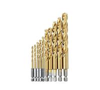 PKNVKZIDK 10PCS 1.5mm-13mm HSS Drill Bits Coated Twist Hex Quick Change Woodworking Metal Drill Bit (Size : 5.5mm 10pc) PKNVKZIDK