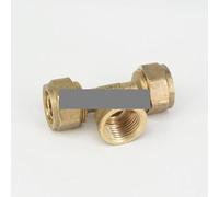 PKNVKZIDK 14x18mm IDxOD x 1/2" BSP Female PEX-AL-PEX Tube Tee Brass Compression Pipe Fitting Connector for Floor Heating