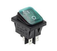 PKNVKZIDK 1PCS KCD2 on-Off 4Pin Green Light Heavy Duty Sealed Auto Boat Marine Rocker Switch with LED 15A 16A 20A 250V
