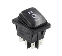 PKNVKZIDK 1PCS KCD2 on-Off-on 6Pin Black Heavy Duty Sealed Auto Boat Marine Rocker Switch with LED 15A 16A 20A 250V
