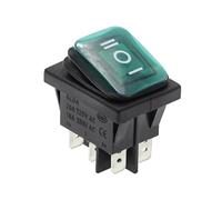 PKNVKZIDK 1PCS KCD2 on-Off-on 6Pin Green Light Heavy Duty Sealed Auto Boat Marine Rocker Switch with LED 15A 16A 20A 250V