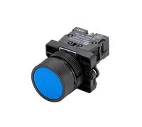 PKNVKZIDK 22mm XB2-EA Push Button Switch Start/Stop Black/White Arrow 10A/415V Self-Reset/Momentary Symbol Button Switch(Blue)