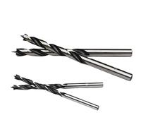 PKNVKZIDK 2PC 9.5mm Rubber Wood Woodworking Tool Straight Shank Twist Tricuspid Three Awl Brad Pointed Drill Bit PKNVKZIDK