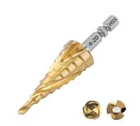 PKNVKZIDK 4-12 4-20 4-32mm HSS 4241 Impact Step Drill Bit Hole Saw 3-Flute with 1/4inch Hex Shank for Metal Wood 1Pcs(4-20mm) PKNVKZIDK