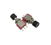 PKNVKZIDK 5Pcs DS-612 3Pin C-NO-NC 6mm Momentary Self-Reset Black Push Button Switch on-(on) 5A/120V Toggle Switches