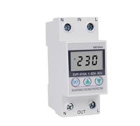 PKNVKZIDK 63A 220V Din Rail Adjustable Voltage Protector Relay Current Limit Protection with Wattmeter kWh Meter Power Consumption(80A)