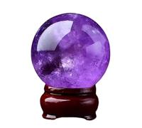 PKNVKZIDK Amethyst Crystal Ball Decorations, Purple Divination Sphere,Gemstone Sculpture Figurine for Home Birthday Wedding,8cm/3.14in
