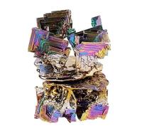 PKNVKZIDK Bismuth Ore Crystal Decor - Stunning Rainbow Geometric Structure, 1-1.3kg, Home & Office