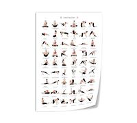 PKNVKZIDK Chair Yoga Pose Chart Poster - Illustrated Exercise Guide for Seniors & Office Workers, Canvas Wall Art for Home, Studio & Workplace Wellness Framed,08x12inch(20x30cm)