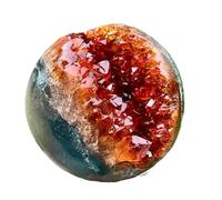 PKNVKZIDK Citrine Cluster Gemstone Sphere Yellow Crystal Ball Feng Shui Rough Stone Home Decoration Collections Cornucopia,7~7.5cm