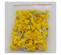 PKNVKZIDK Cosse à isolée à Anneau Jaune RV5.5-4, Lot de 100 pièces, for câble de 4 à 6 mm², connecteur de Fil RV5-4 RV