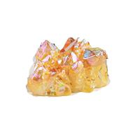 PKNVKZIDK Crystal Cluster Geode, Raw Quartz Stone Small Crystals for Home Decoration,Yellow,50~60g